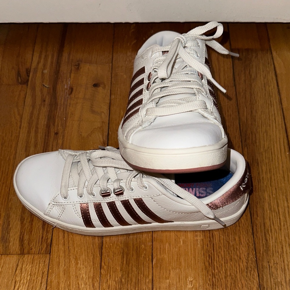 K-Swiss Hoke CMF Sneaker - White and Rose Gold Sneakers - Picture 10 of 16